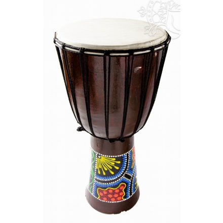 Mintás, fa djembe dob - 50 cm