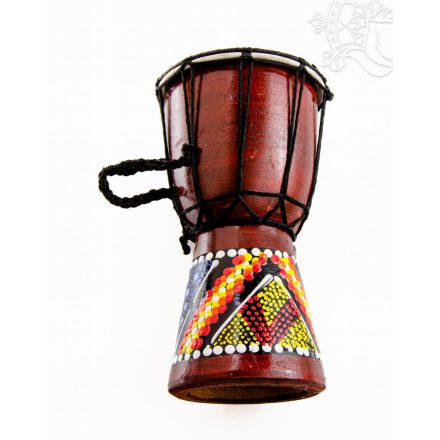 Mintás, fa djembe dob - 20 cm