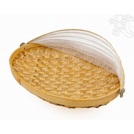 Ovális, rattan kenyértartó - 40x31 cm