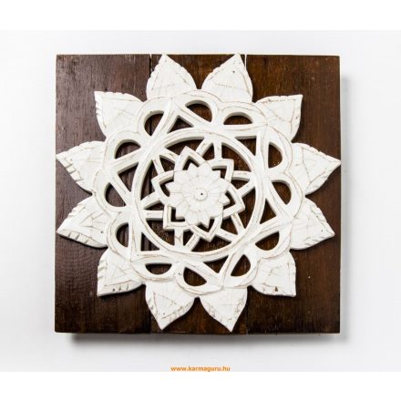 Mandala fa falikép, fehér színű - 30 cm